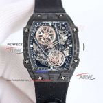 Swiss Replica Richard Mille RM 27-05 Flying Tourbillon Rafael Nadal Black Carbon Fiber Velcro Strap Watch 